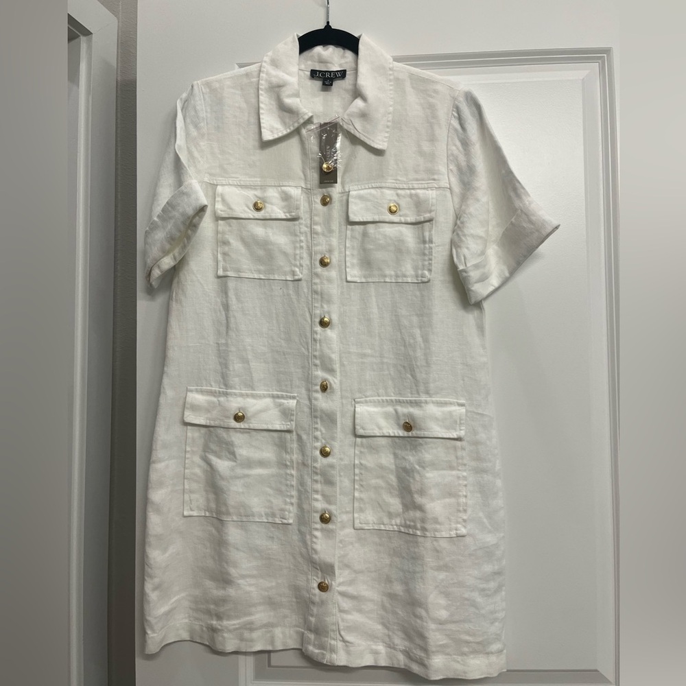 J.Crew White Button-Up Dress